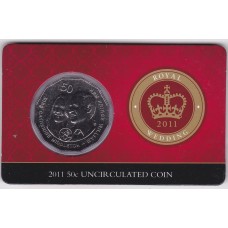 2011 50¢ Royal Wedding of William & Kate Coin/Card