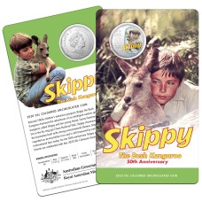 2020 50¢ 50th Anniversary of Skippy the Bush Kangaroo Carded Coin Uncirculated