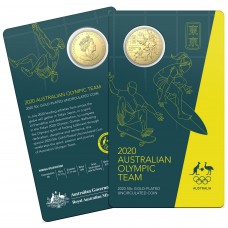 2020 50¢ Round Gold Plated Australian Olympic Team Tokyo Olympic Games Coin/Card Uncirculated