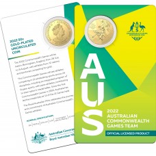 2022 50¢ Commonwealth Games Birmingham  Gold Plated Coin/Card Uncirculated