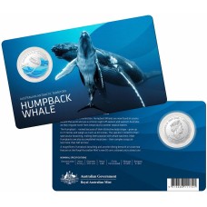 2023 50¢ Australian Antarctic Territory - Humpback Whale Carded Coin