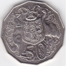 1986 50¢ Coat of Arms Specimen