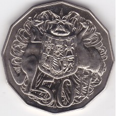 1987 50¢ Coat of Arms Specimen
