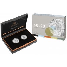 2015 50¢ 50.50 Two Coin Set - 50th Anniversary of the Royal Australia Mint