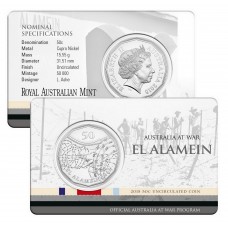 2015 50¢ Australia at War - El Alamein Coin/Card