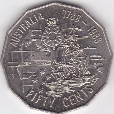 1988 50¢ First Fleet Bicentennial Uncirculated