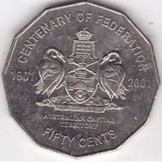 2001 50¢ Australian Capital Territory Federation Uncirculated