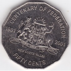 2001 50¢ New South Wales Federation Uncirculated