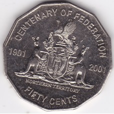 2001 50¢ Northern Territory Federation Uncirculated