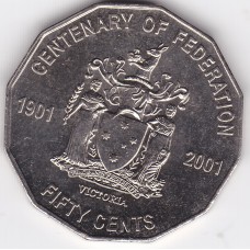 2001 50¢ Victoria Federation Uncirculated
