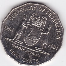 2001 50¢ Western Australia Federation Uncirculated
