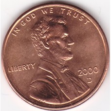 2000 US 1 Cent Lincoln Memorial D Mint Mark