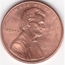 2002 US 1 Cent Lincoln Memorial - D Mint Mark