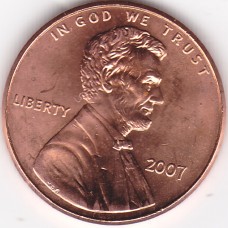 2007 US 1 Cent Lincoln Memorial
