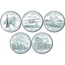 2001 US State Quarters Five Uncirculated Straight from mint US Mint