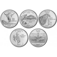 2007 US State Quarters Five Uncirculated Straight from mint US Mint