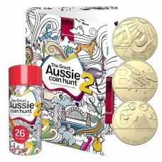 2021 $1 The Great Aussie Coin Hunt A-Z Set of 26 In a Cylinder and Folder 