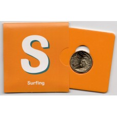 2022 $1 The Great Aussie Coin Hunt - 'S' Surfing Carded Coin
