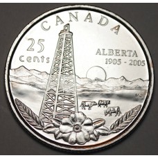2005 25¢ Canadian Alberta Coin