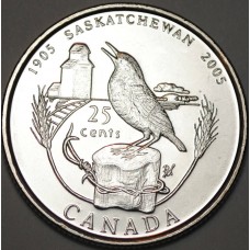2005 25¢ Canadian Saskatchewan Coin