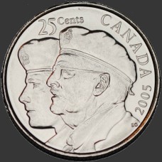 2005 25¢ Canadian Veterans Coins