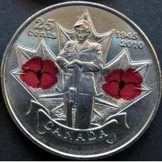 2010 25¢ Canadian Red Poppy Coin