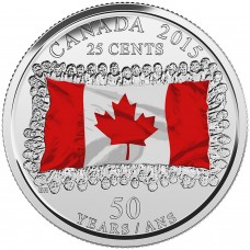 2015 25¢ Canadian Coloured Flag Coin