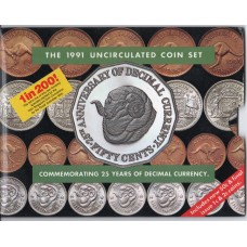 1991 Mint Set Decimal Currency 25th Anniversary 'Singapore Coin Fair'