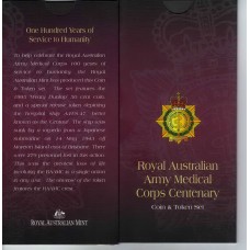 2003 Aust Army Medical Corp Centenary 1995 50¢ Coin & 2003 Medallion