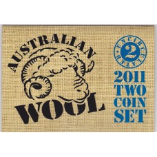 2011 Twin Coin Uncirculated Set - Australian Wool - Riding on the Sheep’s Back