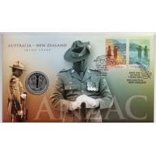 2015 PNC 50¢ Australian - New Zealand Spirit Of ANZAC  Stamp and Coin Cover