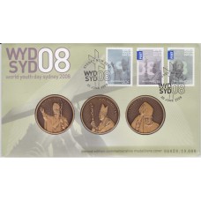 2008 PNC World Youth Day  Stamp and Medallion Cover