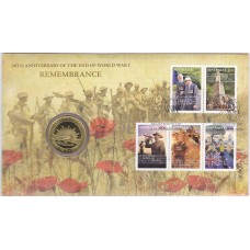 2008 PNC $1 WWI 90th Anniversary Remembrance Stamp and Coin Cover