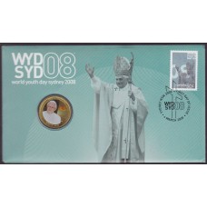 2008 PNC $1 World Youth Day Stamp and Coin Cover