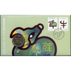2009 PNC $1 Year Of The Ox Stamp and Coin Cover