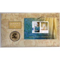 2011 PNC $1 85th Birthday of Her Majesty Queen Elizabeth II Stamp and Coin Cover