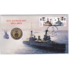 2011 PNC $1 Royal Australian Navy 1911-2011 Stamp and Coin Cover