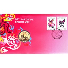 2011 PNC $1 Year of the Rabbit Stamp and Coin Cover