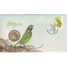 2013 PNC $1 Australian Songbird (Green Catbird) Stamp and Coin Cover