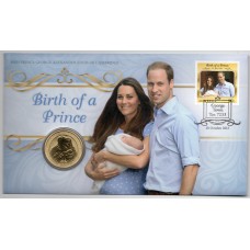 2013 PNC $1 Birth of a Prince Stamp and Coin Cover