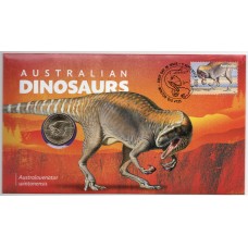 2022 PNC $1 Australian Dinosaurs Australovenator Stamp and Coin Cover