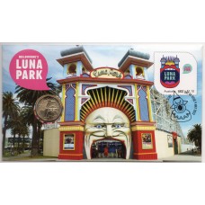 2022 PNC $1 The Great Aussie Coin Hunt 'L' Luna Park Stamp and Coin Cover