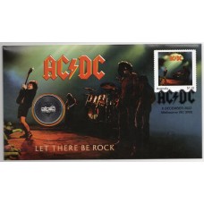 2022 PNC 20c AC/DC 45th Anniversary of Let There Be Rock Stamp and Coin Cover