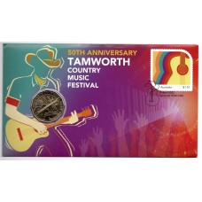 2022 PNC 50c 50th Anniversary Tamworth Country Music Stamp and Coin Cover