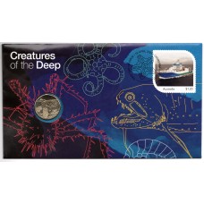 2023 PNC $1 Creatures of the Deep Envelope Privy Mark Stamp and Coin Cover