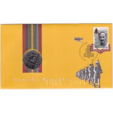1995 PNC 50¢ End of WWII Anniversary Weary Dunlop Stamp and Coin Cover