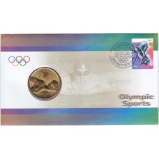 2000 PNC $5 Sydney Olympics Swimming Stamp and Coin Cover