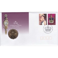 2003 PNC 50¢ Queen Elizabeth II Golden Jubillee/Coronation Stamp and Coin Cover