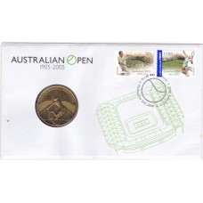2005 PNC $5 Australian Open 1905 - 2005 Stamp and Coin Cover
