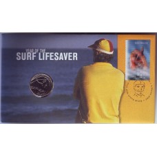 2007 PNC 20¢ Surf Lifesaver Lenticular Stamp Stamp and Coin Cover